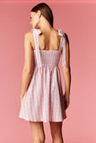 Pink Floral Stripe Bow Dress