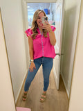 Hot Pink Scallop Detail Top