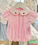 Baby Sen Pink Micro Check Bullion Pumpkin Bubble