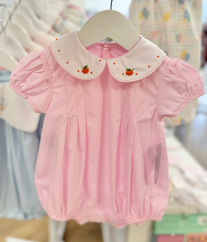 Baby Sen Pink Micro Check Bullion Pumpkin Bubble