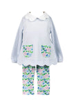 The Proper Peony Scallop Flanders Poppy Tunic Set