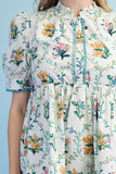 Winding Vine Half Button Floral Dress
