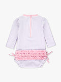 Ruffle Butts Lavender Seersucker Rash Guard One Piece