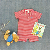 The Beaufort Bonnet Company Richmond Red Stripe Sir Propers Romper
