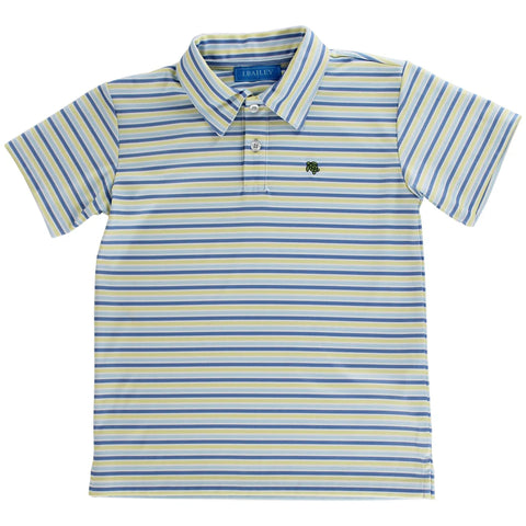 J. Bailey Yellow & Blue Stripe Performance Polo
