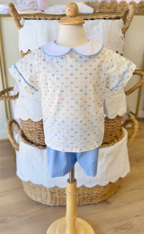 Anvy Kids Pastel Car Short Set