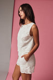 White Eyelet Short Set