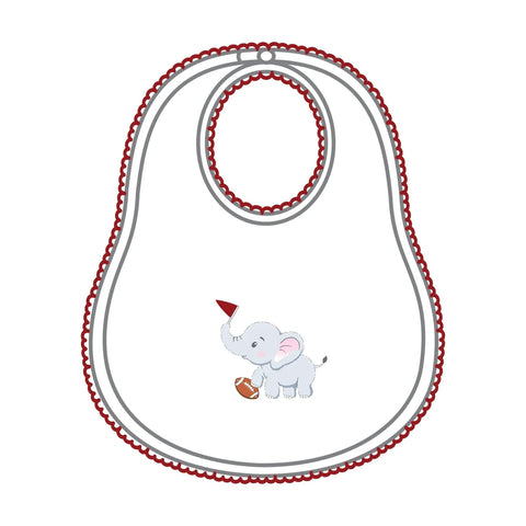 Magnolia Baby Elephant Football Embroidered Bib