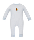 Petit Bebe Knit Blue Stripe Turkey Long Romper