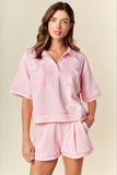Pink Terry Short Set