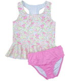 James & Lottie Fuchsia Floral Collette Peplum Two Piece Swimsuit