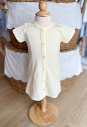 Squiggles by Charlie Pale Yellow Short Sleeve Daygown