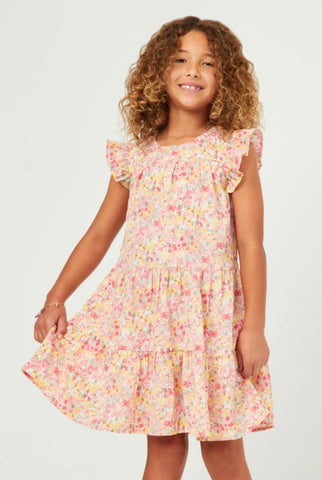 Hayden Girl Floral Flutter Sleeve Dress