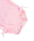 Ruffle Butts Pink Dot Rash Guard One Piece