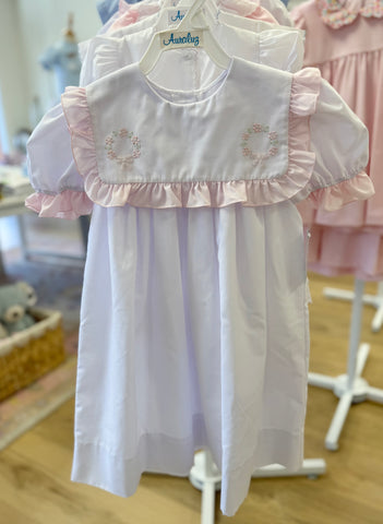 Auraluz White Wreath Dress