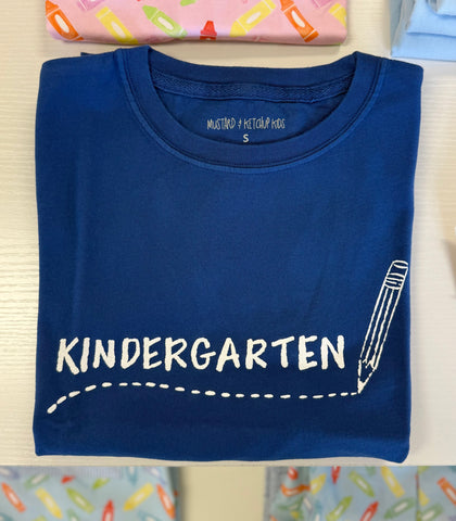 Mustard & Ketchup Kids Blue Kindergarten Tee