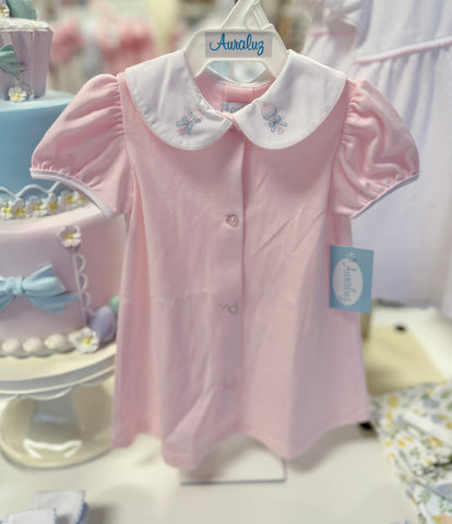 Auraluz Pink Knit Rattle Daygown