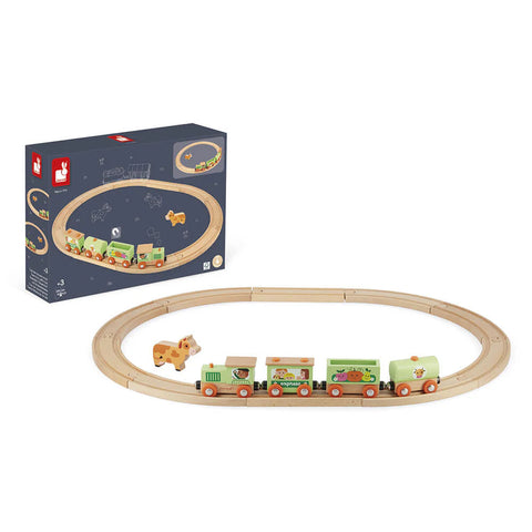 Wooden Story Farm Train w /Tracks