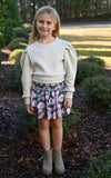 Pleat Collection Magenta Ink Blot Scottie Skirt