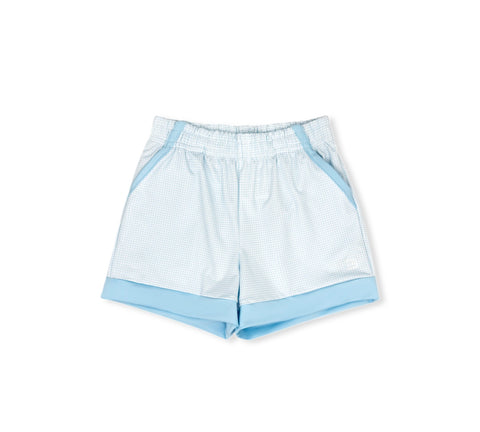 Set Athletics Cotton Candy Blue Mini Gingham Graham Short