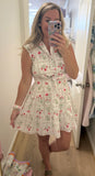 Cream Floral Patchwork Dress