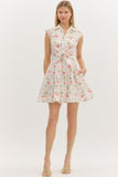 Cream Floral Patchwork Dress