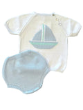 Mi Lucero Blue Sailboat Diaper Set