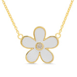 Lily Nily White Flower Pendant Necklace