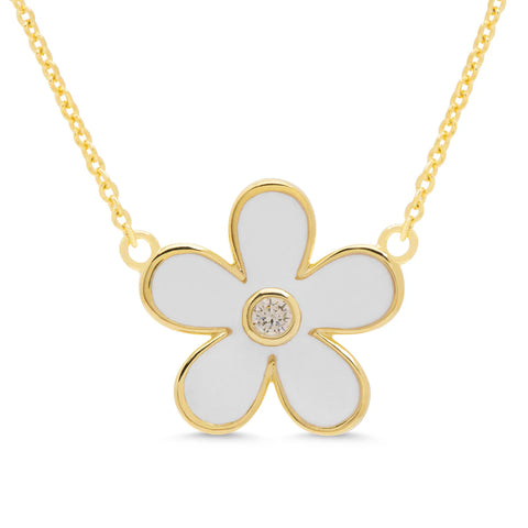 Lily Nily White Flower Pendant Necklace