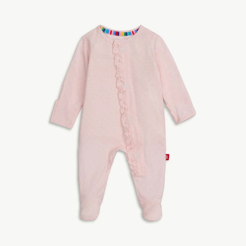 Magnetic Me Pink Dot Ruffle Footie