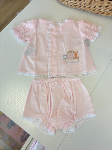 Baby Sen Pink Noah's Ark Bloomer Set
