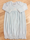 Squiggles by Charlie Pale Blue Santa Crochet Trim Gown
