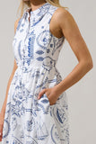 Seaside Button Down Midi Dress