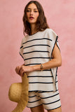 Ivory Stripe Dolman Set