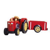 Le Toy Van Wooden Farm Yard Tractor & Trailer
