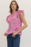 Pink June Floral Top
