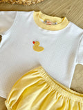 Luigi Kids Yellow Dot Crochet Duck Diaper Set