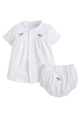 Little English Lab Pinpoint Knit Layette Set