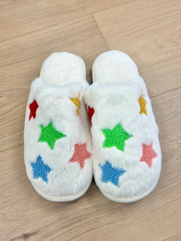 Comfy Fuzzy Star Slippers