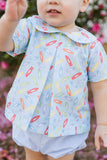 James & Lottie Blue Crayon Rory Diaper Set