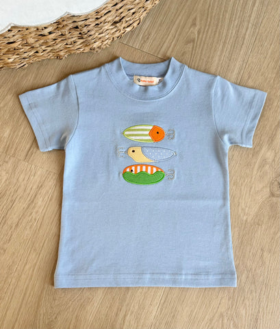 Luigi Kids Sky Blue Fishing Lure Trio Tee