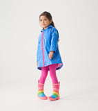 Hatley Blue Shimmer Zip Up Rain Jacket