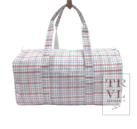 TRVL Classic Red Plaid Weekender Duffel Bag