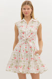 Cream Floral Patchwork Dress