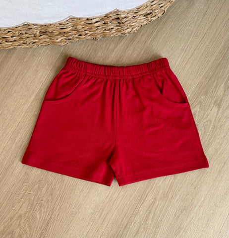 Luigi Kids Red Pocket Shorts