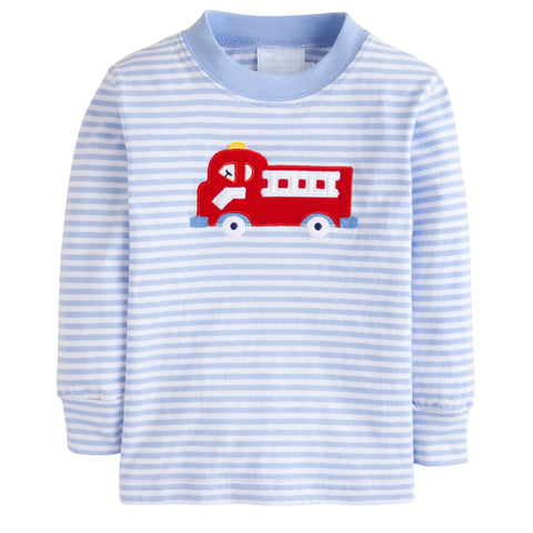 Little English Firetruck Long Sleeve Tee