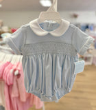 Petit Bebe Knit Blue Smocked Bubble