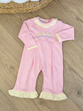 Squiggles by Charlie Pink Duck Trio Long Romper