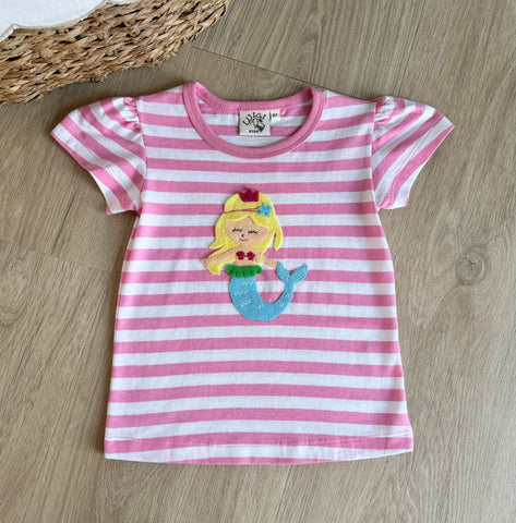 Luigi Kids Bubblegum Stripe Mermaid Tee