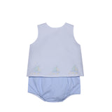 Baby Sen Blue Sailboat Diaper Set